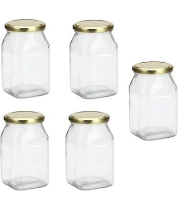 Somil Glass Container Glass Transparent Utility Container ( Set of 5 )