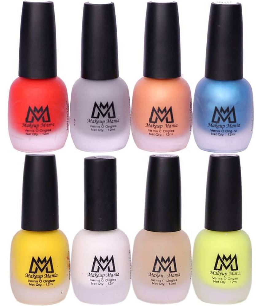 Makeup Mania Velvet Matte Nail Polish Combo Set of 8 Pcs, Nail Polish Set, Multicolor Nail Paint Combo (MM # 63-69)