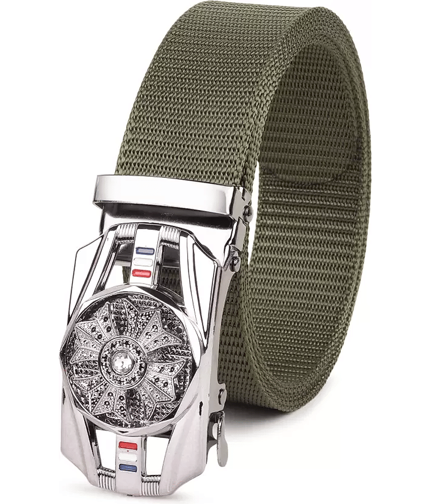 Clock21 - Gold Nylon Men's Casual Belt ( Pack of 1 )