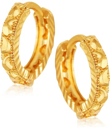 Vighnaharta Filigree work Gold Plated alloy Hoop Earring Clip on fancy drop Bali Earring for Women and Girls  [VFJ1581ERG]
