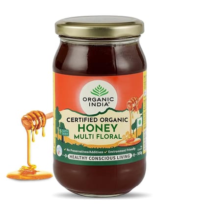 Organic India Himalayan Multi Floral Honey, 500g, 100% Pure, Natural & Organic Honey