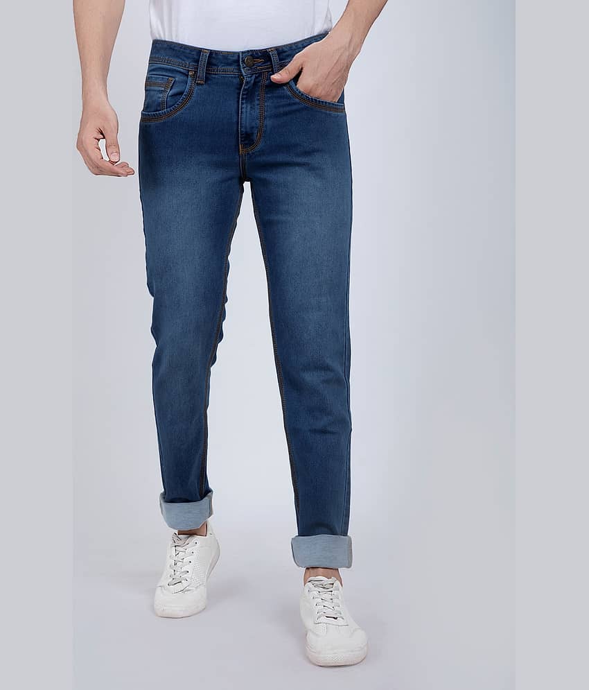 HJ HASASI - Indigo Blue Denim Regular Fit Men's Jeans ( Pack of 1 )