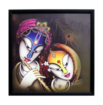 Radha Krishna Satin Matt Texture UV Art Painting