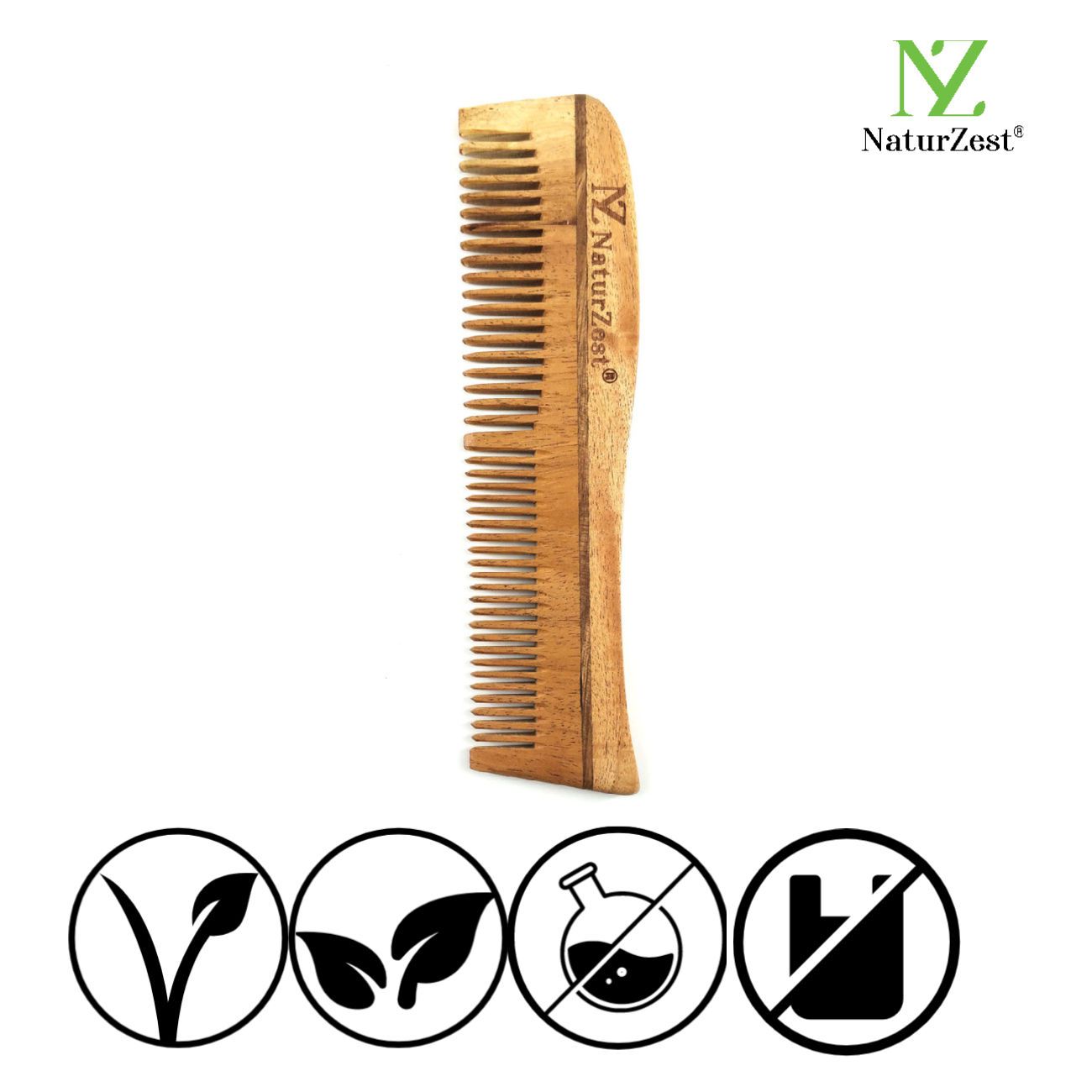 NaturZest Neem Wood Dual Comb, 20 gm