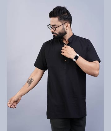QuaClo - Black Cotton Men's Regular Kurta ( Pack of 1 )
