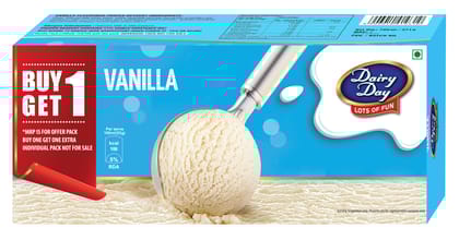 Dairy Day Vanilla Ice Cream, 700 ml (Buy 1 Get 1 Free)