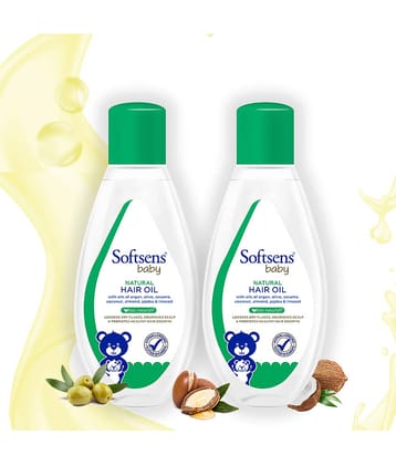 Softsens Baby Natural Hair Oil Enriched With Natural Oils of Argan 100ml, Pack of 2