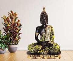 Polyresin Sitting Big Buddha Statue for aqurarium Tank,Good Luck,Living Room,Home décor,Garden, god Idol,Best showpiece,Gifting Items