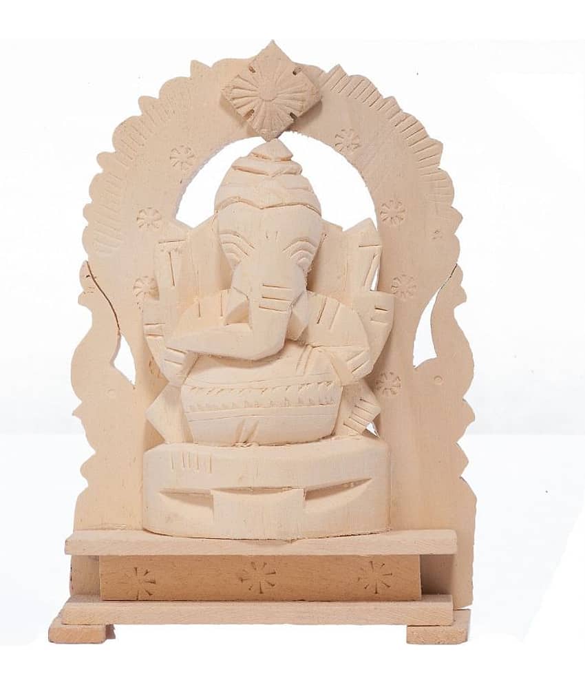 JDS PUJA ARTICLES Vellerukku or swetharka Ganesh Wood Ganesha Idol 13 x 13 cms Pack of 1