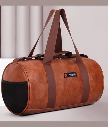 Swanky 40 Ltrs Brown PU Duffle Bag