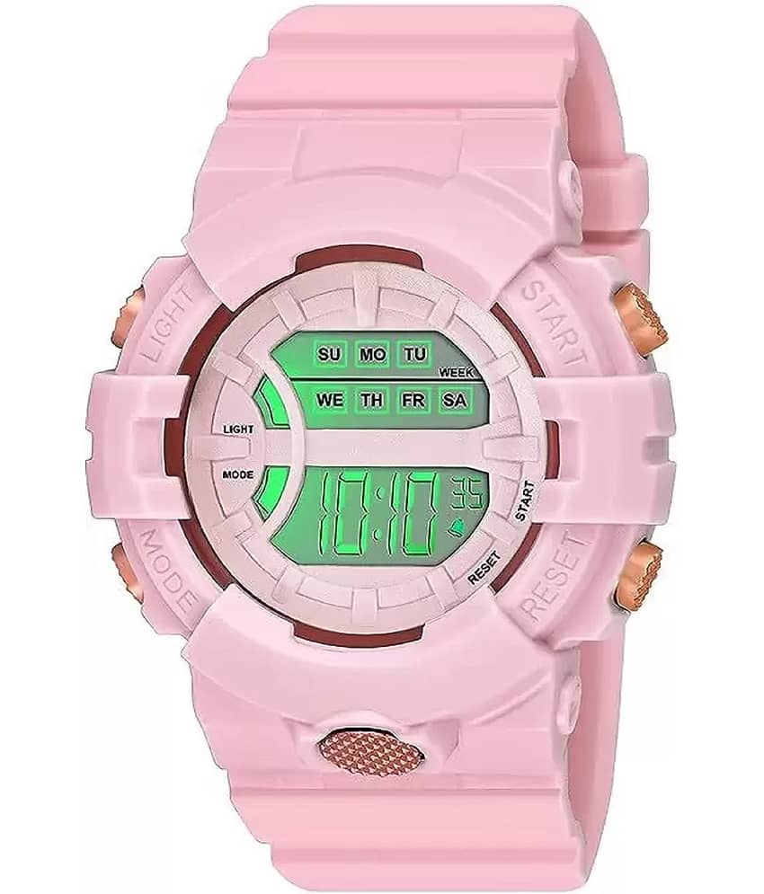 Viser Pink Silicon Digital Womens Watch
