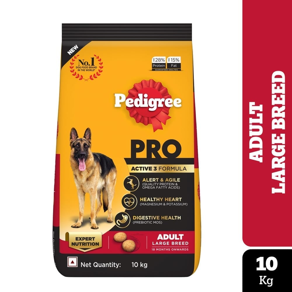 Pedigree PRO Adult (18 Months Onwards) Large Breed Dry Dog Food 10kg