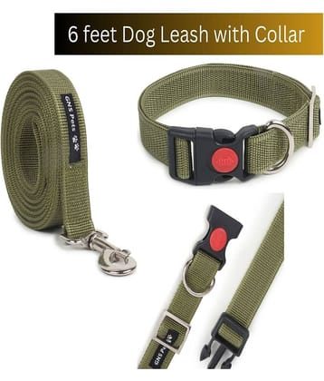 GNS PETS Black Combo (Collar Belt and Leash) ( Large )