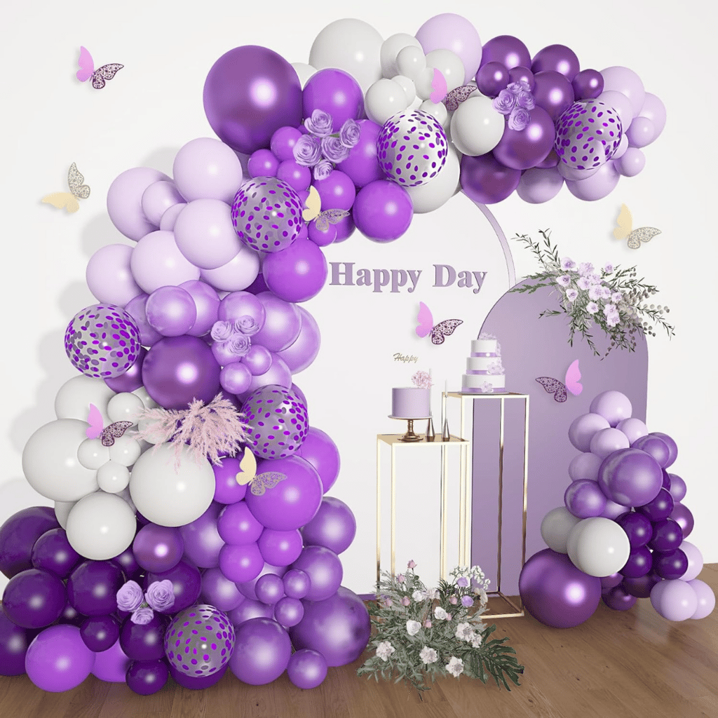 Purple Balloon Set with Butterfly - Party and Festive Needs | Buy online on ZillyBuy
