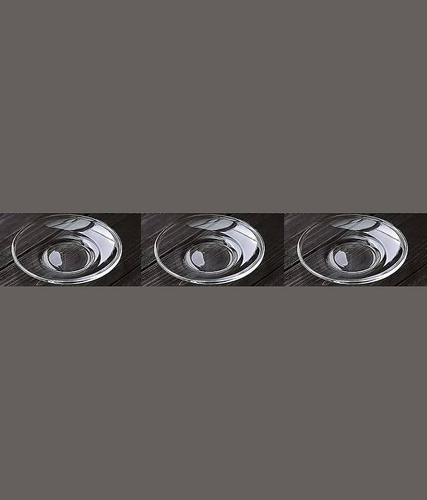 AFAST 3 Pcs Glass Transparent Full Plate