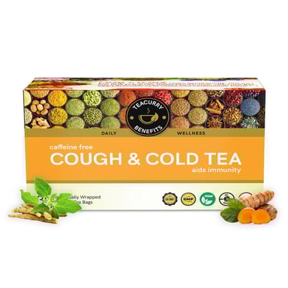 TEACURRY Cough and Cold Tea - Helps with Sore Throat, Sinus Congestion & Runny Nose