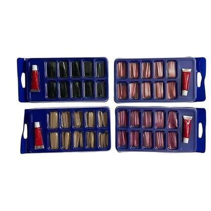 Premium Press-On Nail Kit Set  Reusable Artificial Nails with Glue  Multiple Colors & Sizes (Black, Nude, Pink, Rose Gold)  Full Cover False Nails for Women  Salon Style Manicure at Home 120ps (cream)