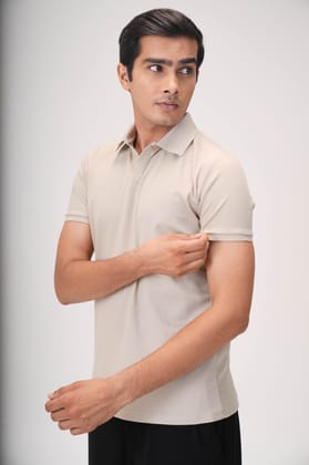Wing Polo - Heavy Dobby Johnny collar Polo-Sand Dune / S