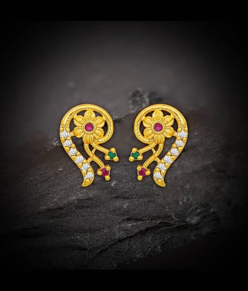 LUV FASHION Gold Stud Earrings ( Pack of 1 )