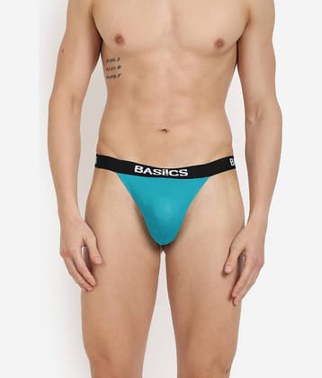BASIICS By La Intimo Pack of 1 Cotton Blend Thongs For Men's ( Teal )