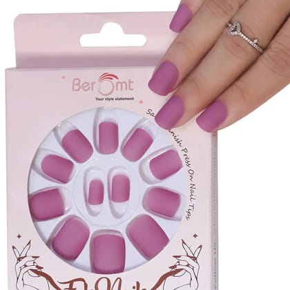 MATTE SHORT SQUARE NAILS (NAIL KIT INCLUDED)-Lavender