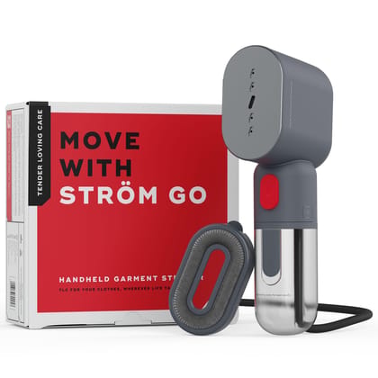 NUUK STROM GO Super Compact and Lightweight Travel Garment Steamer For Clothes | FREE Heat Resistant Travel Pouch | Vertical & Horizontal Steaming | 20g/min Steam | 30 Sec Heat Up | 100ml Water Tank NUUK STROM GO Super Compact and Lightweight Travel Garm