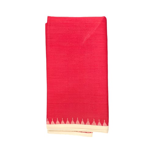 Linen Fanek (red) – Bold & Classic Handwoven Manipuri Wrap Skirt-Ataiba (Stiched)