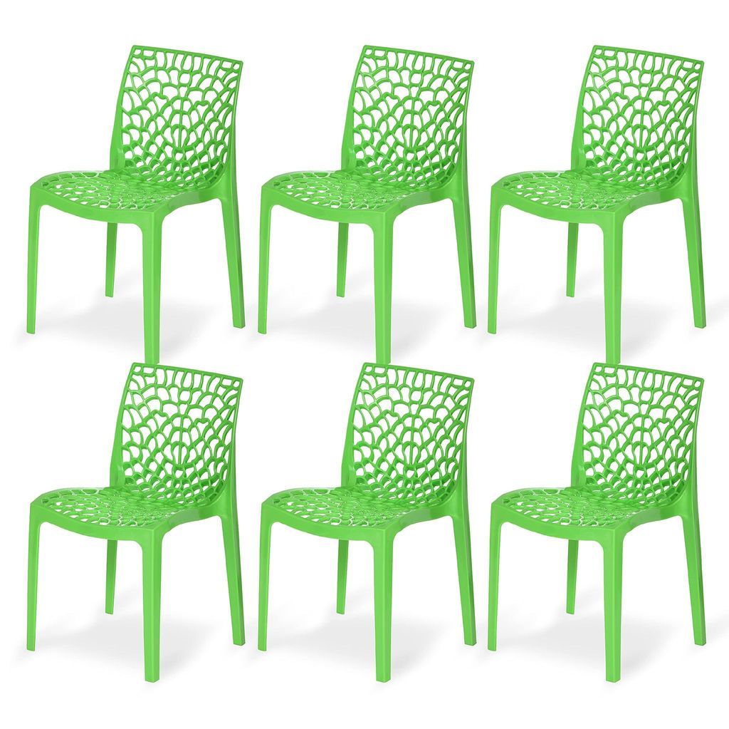 Supreme Furniture Web Plastic Without-Arm Chair Suitable for Home, Office, Garden, Living Room, Cafeteria, Restaurant, Hotel, Resort, Indoor & Outdoor