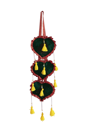Handmade Woolen Antique Wall Hanging Diwal Piece for Home Decor Living Room (Maroon)