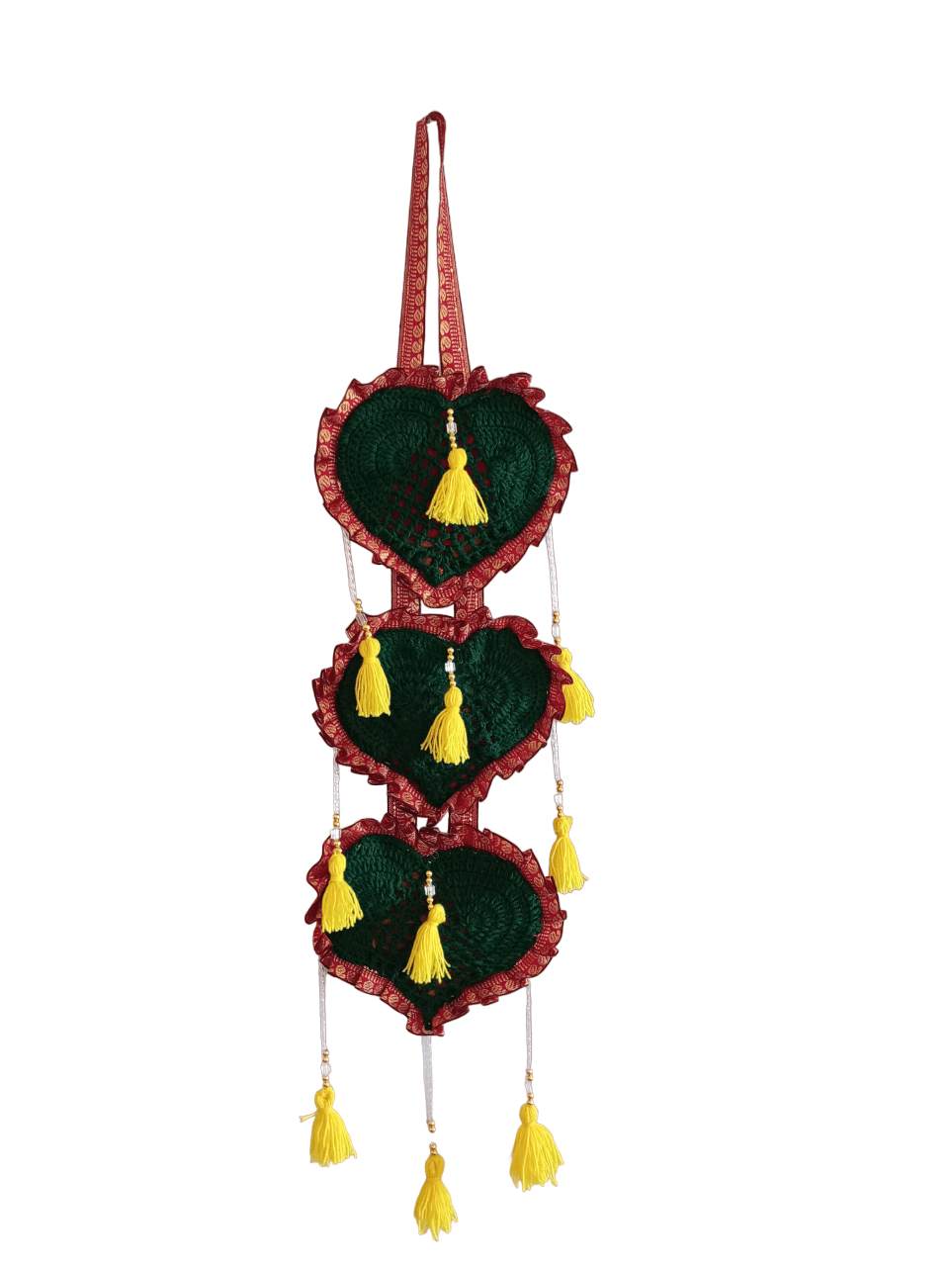 Handmade Woolen Antique Wall Hanging Diwal Piece for Home Decor Living Room (Maroon)