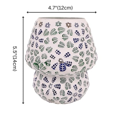 Mosaic Decorative Electric Table Lamp- Floral Pattern