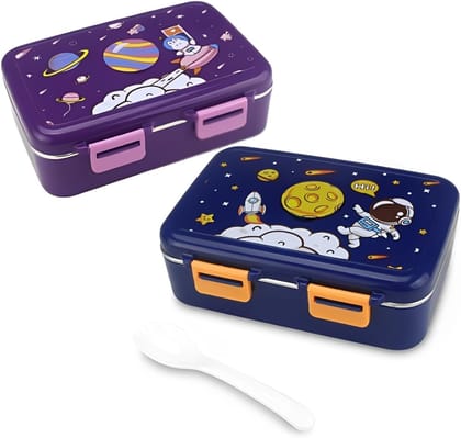 Spot Hunt Thermal Insulated Lunch Box Leak Proof Tiffin Box 3 Compartment 304 Stainless Steel Lunch Box with Removable Inner Plate Reusable Food Containers Kids
