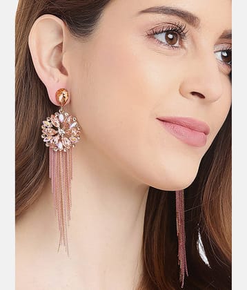 YOUBELLA Pink Danglers Earrings ( Pack of 1 )