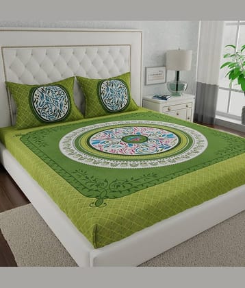 ABHACLOTHO Cotton 1 Double Bedsheet with 2 Pillow Covers ( Multicolor )