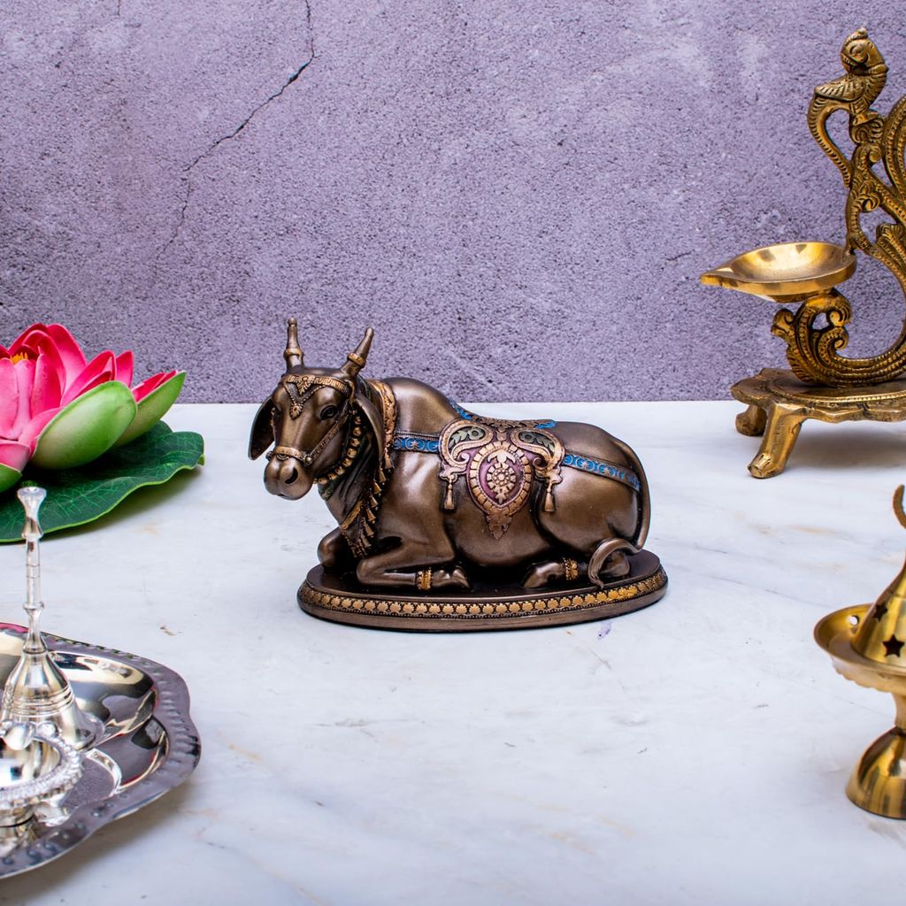 Craftlayout Resin Nandi Idol with Antique Finish 4 Inch