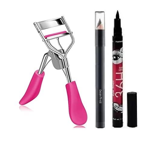 Elecsera Eyelash Curler & 36H Deep Black Liquid Eyeliner Professional Set of 3 Makeup (3 Items in the set) - Makeup - Eyes | Buy online on ZillyBuy