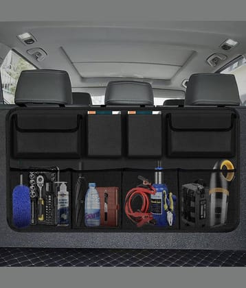 RAMDEV ENTERPRISE Multi Pocket Organizer for Car Boot Black