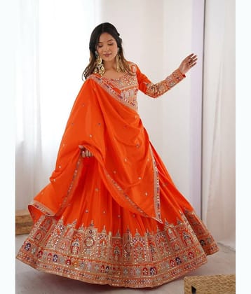 piludi Women's Silk Blends Unstitched Flared Lehenga Choli