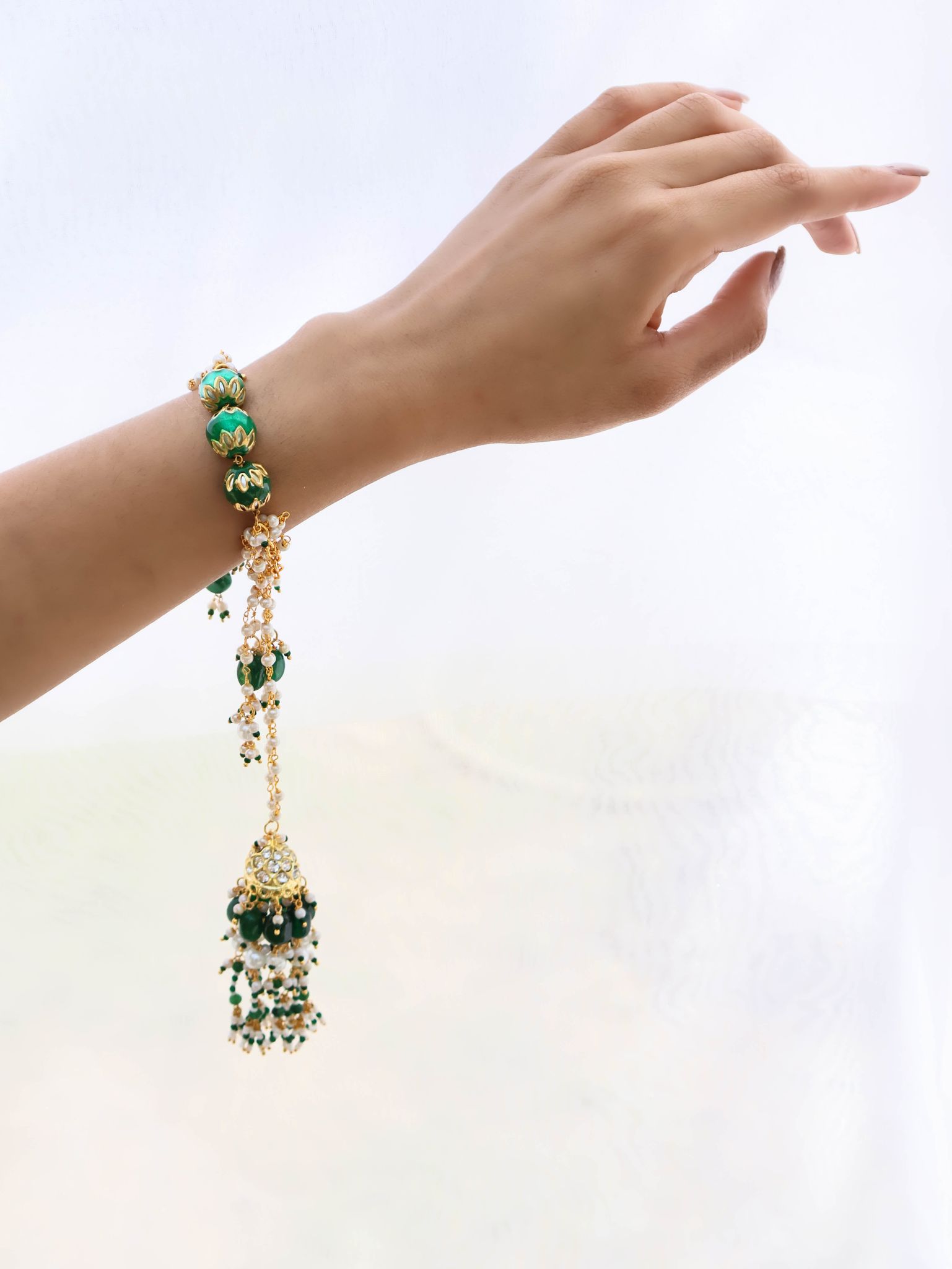 Sarah Green Jhumka Bracelet-Green