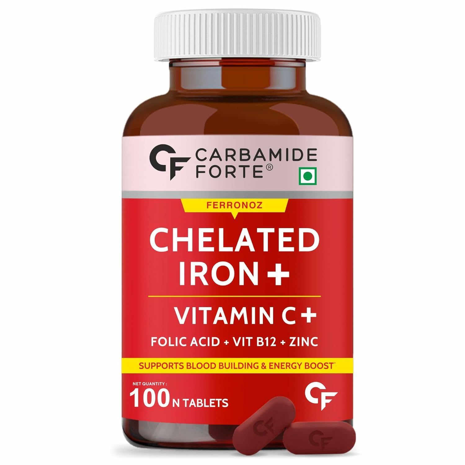 Carbamide Forte Chelated Iron with folic acid, 100 tablets