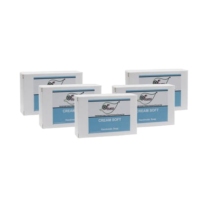 Artnweavess Cream Soft Handmade Soap NT, 100 gm - Pack of 5