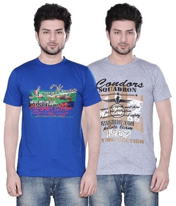 Zebu - Multicolor Cotton Regular Fit Mens T-Shirt ( Pack of 2 ) - XL
