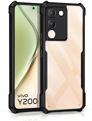 PLUGTECH Slim Shockproof Case | Matte Black Soft | Drop Protection | Precise Cutouts | Premium Mobile Cover for Vivo Y200 5G