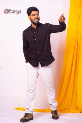 Black ikkat shirt-L-40