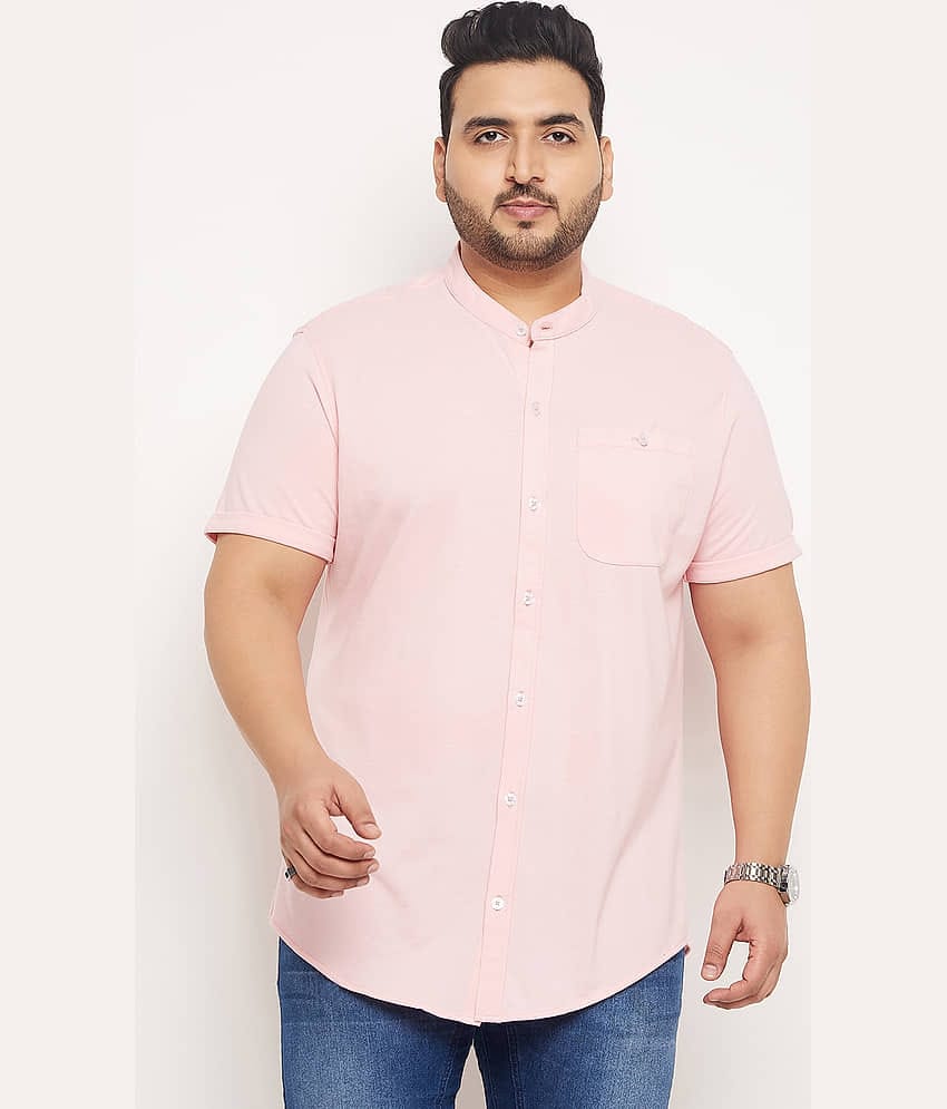 Club York Cotton Blend Regular Fit Solids Half Sleeves Men's Casual Shirt - Pink ( Pack of 1 )
