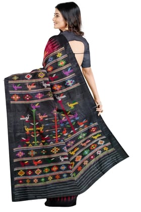 Maroon Gopalpur Tussar Silk Bomkai Saree