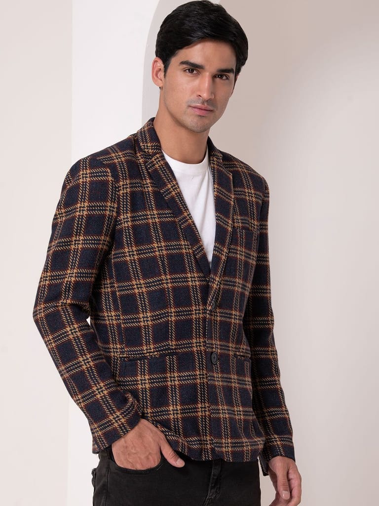 Heritage Navy Plaid Blazer