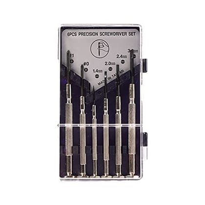 Eastman Precision Screw Driver, Alloy Steel, Black Finished, Comfortable Grip And Easy To Use, Handle Surface Treatment Nickle, set of 6 Pcs. (E-3015)