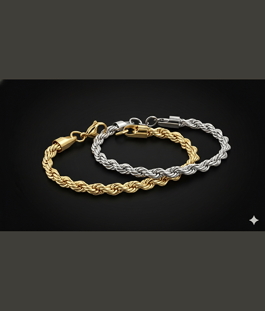 Fadiso Fashion Golden Bracelet ( Pack of 2 )