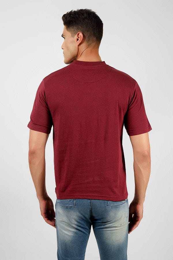 Drop Shoulder Crew Neck Tee High Rib Collar - Made in BCI Cotton X- Large / Maroon
